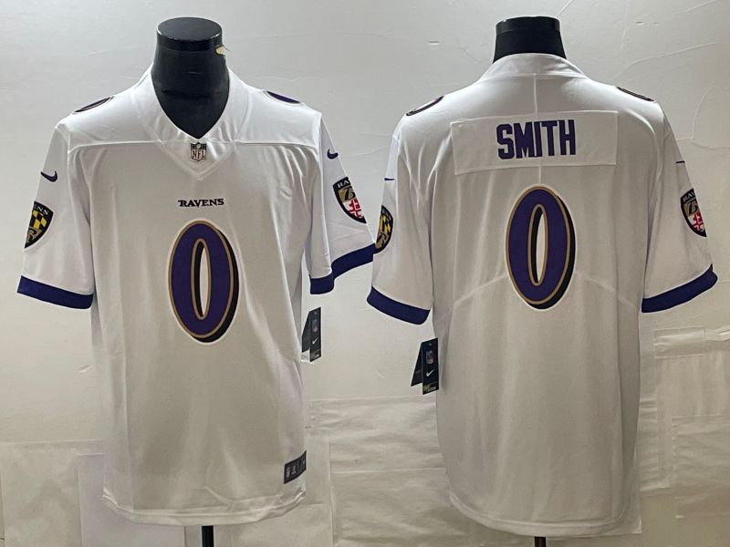 Men Baltimore Ravens #0 Smith Whitte 2023 Nike Vapor Limited NFL Jersey->customized nfl jersey->Custom Jersey